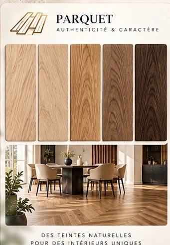 Panneau nuancier stylisé parquet SOL & SENS.